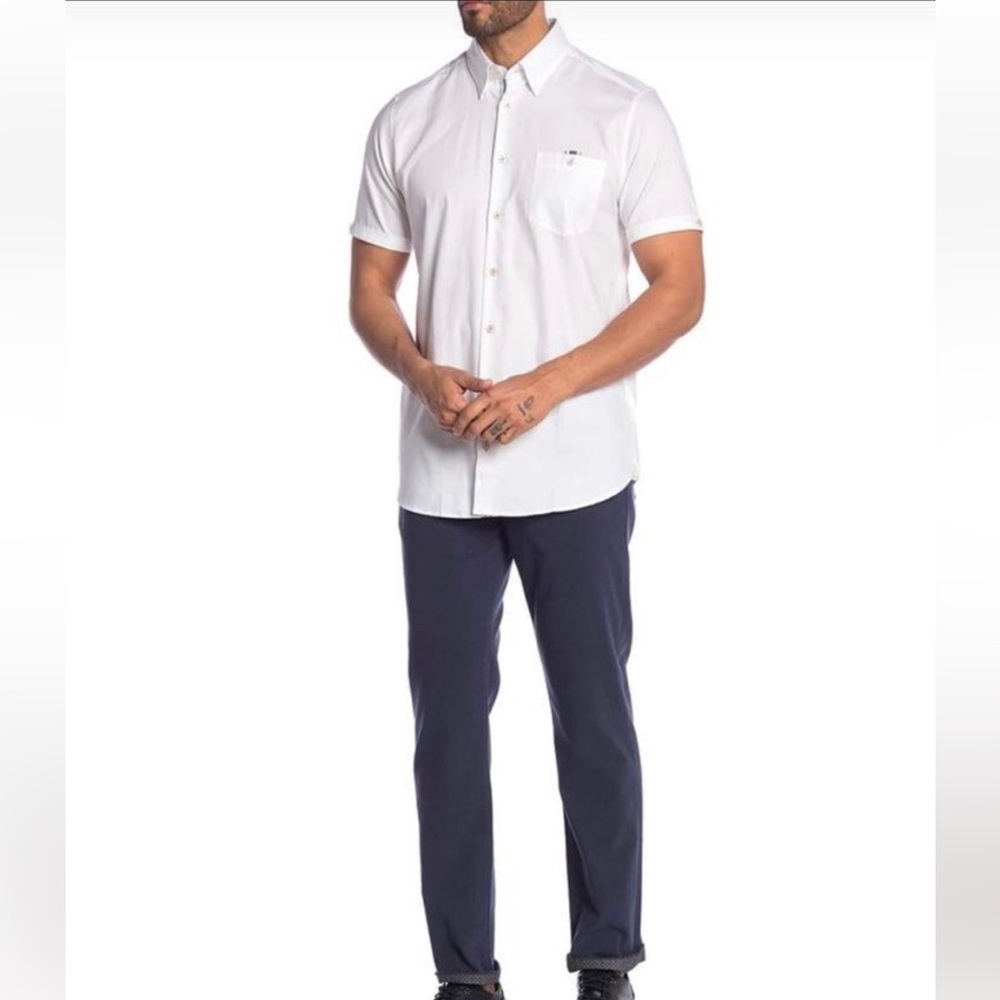 TED BAKER London Navy Cotton Blend Volvek Classic Trouser Pants Career Size 33R - Picture 3 of 16